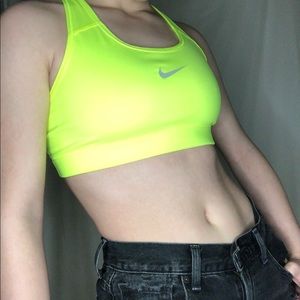NWOT Nike Dri Fit Neon Lime Sports Bra